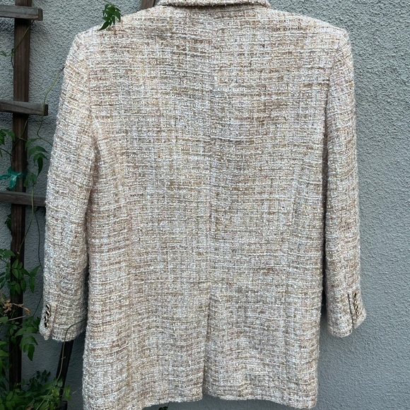 The Kooples Long Glam Tweed Blazer in Beige New with Tags! - Picture 15 of 16